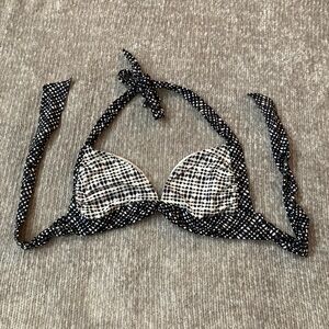 Athleta Bathing Suit Top Size Small Bikini Black White Neutral All Over Pattern